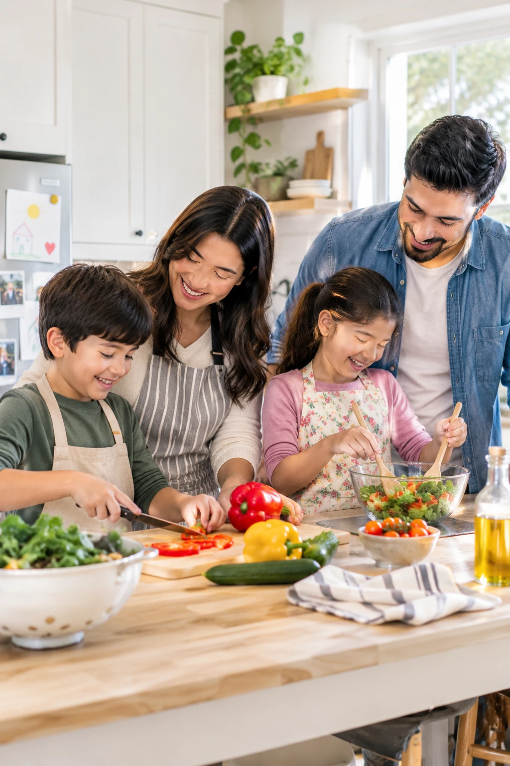 Happy family spending